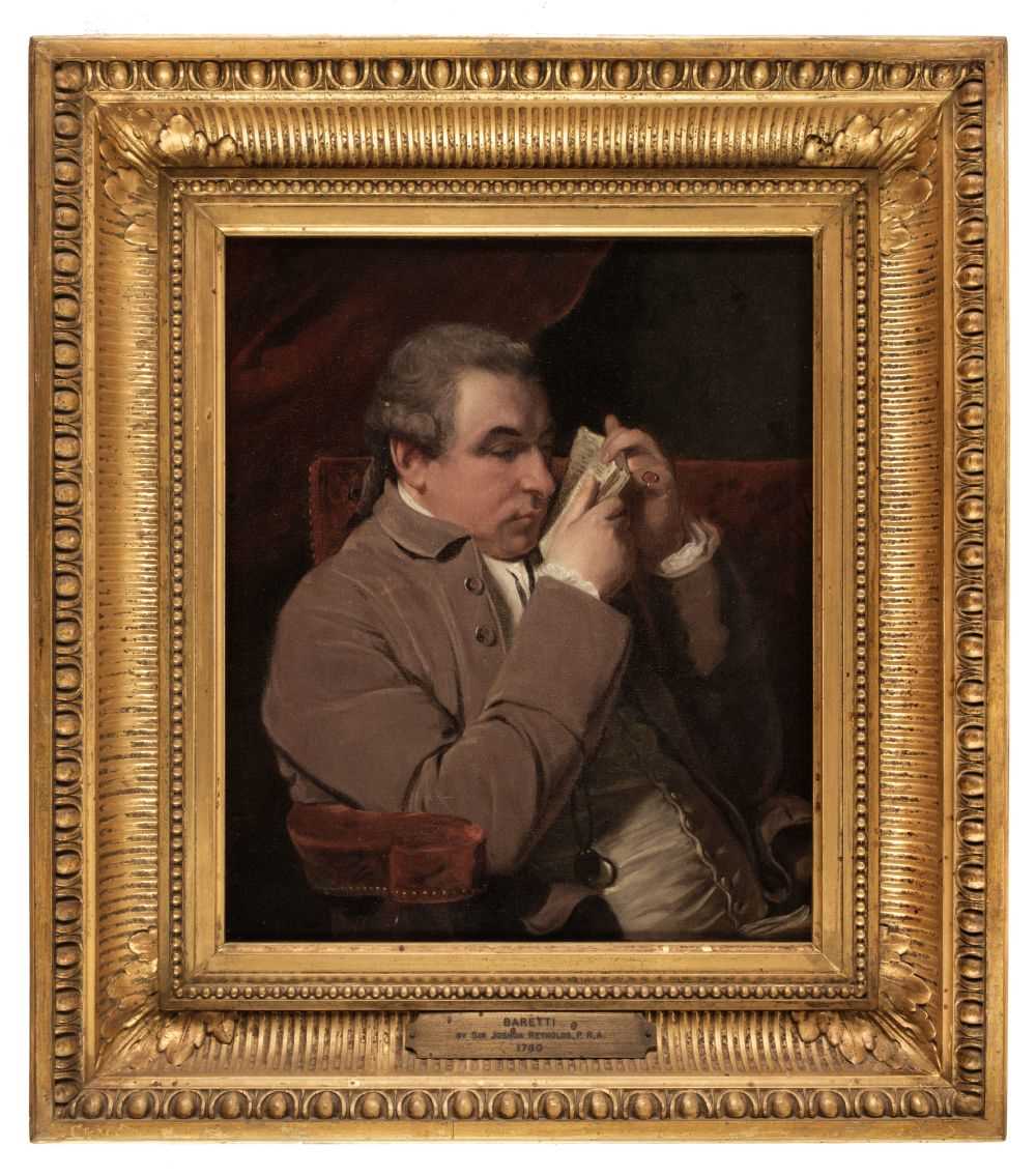 Lot 148 - After Sir Joshua Reynolds (1773-1792).  Head and shoulders portrait of Joseph Baretti (1719-1789), oil on canvas