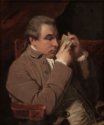 Lot 148 - After Sir Joshua Reynolds (1773-1792).  Head and shoulders portrait of Joseph Baretti (1719-1789), oil on canvas