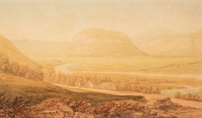 Lot 89 - Circle of John Varley (1778-1842). View of the River Wye near Llangurig, 19th century