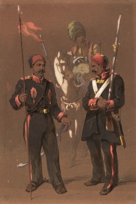 Lot 111 - Style of Amedeo Preziosi (1816-1882). Turkish Infantrymen