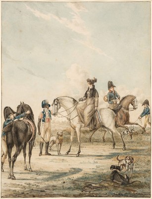 Lot 59 - Vinkeles (Johannes, 1783- circa 1814).Hunting Scene at Fontainebleau, 1807..., and one other