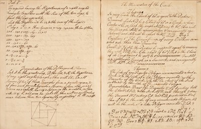 Lot 126 - Mathematics Notebook. A manuscript maths and commonplace notebook, seemingly compiled by Robert Parker