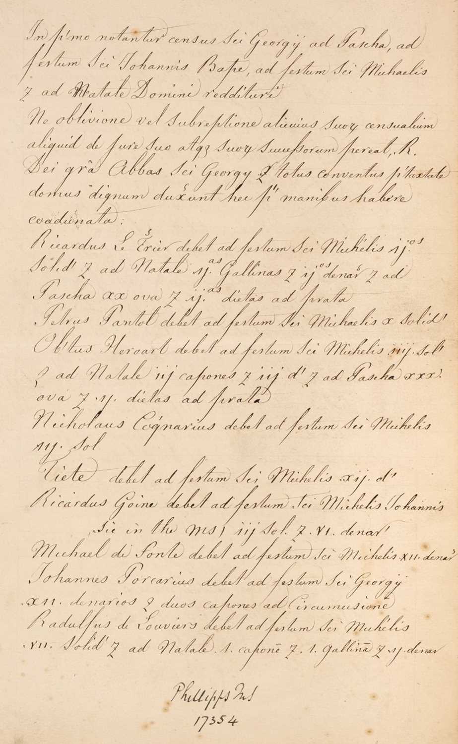 Lot 295 - Normandy Cartulary. Cartulaire de l'Abbaye de St. Georges de Boscherville, [transcribed by De Witt], 1850