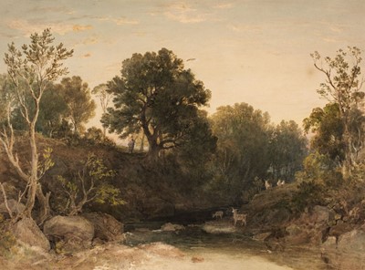 Lot 91 - Swinburne (Edward, 1765-1847). Wooded River Landscape, watercolour on paper