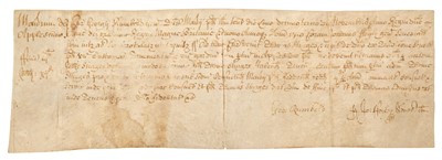 Lot 48 - Foyle Family Deeds. A group of 3 vellum deeds relating to the Foyle family, 1619, 1677 & 1710