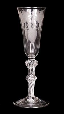 Lot 268 - Drinking Glass. A tall multi-spiral air twist ale glass