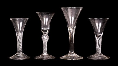 Lot 273 - Drinking Glasses. Four 18th century wine glasses