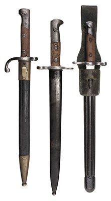 Lot 306 - Bayonet. Swiss M1918-55 bayonet and two others