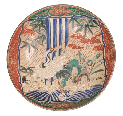 Lot 123 - Charger. Japanese kutani polychrome charger (五彩手）， Meiji period