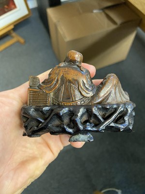 Lot 170 - Brush Rest. Chinese hardwood carved brush rest, 17th/18th Century