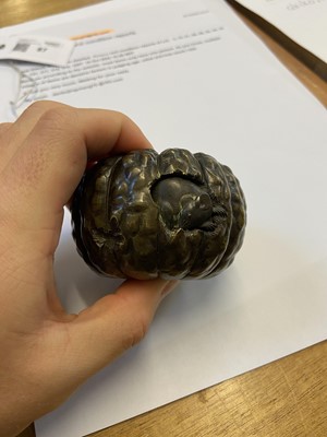 Lot 87 - Inkwell. Japanese bronze Inku Tsubo (inkwell), Meiji period