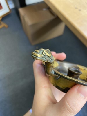 Lot 64 - Candle Holder. Japanese gilt bronze Shokudai (candle holder) circa 1865