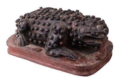 Lot 205 - Toad. 19th Century warty wooden toad