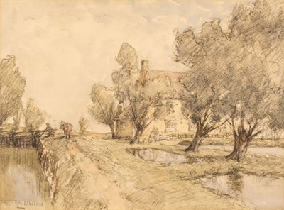Lot 43 - Dawson (Nelson Ethelred, 1859-1941). Canal Scene, watercolour and pencil