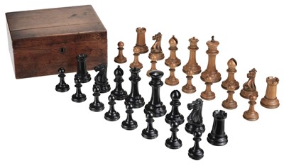 Lot 383 - Chess. Edwardian Jaques Staunton weighted chess set