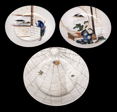 Lot 139 - Plates. Japanese Satsuma porcelain plates, Meiji Period