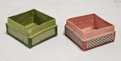 Lot 399 - Beaded boxes. A matching set of 4 trinket boxes, French, early 19th century