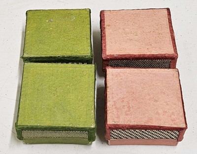 Lot 399 - Beaded boxes. A matching set of 4 trinket boxes, French, early 19th century