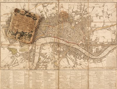 Lot 232 - London. Drew (John), Drew's New and Correct Plan of the Cities of London..., circa 1799