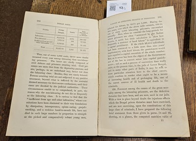 Lot 13 - Ewart (Joseph). The Sanitary Condition and Discipline of Indian Jails, 1st edition, 1860