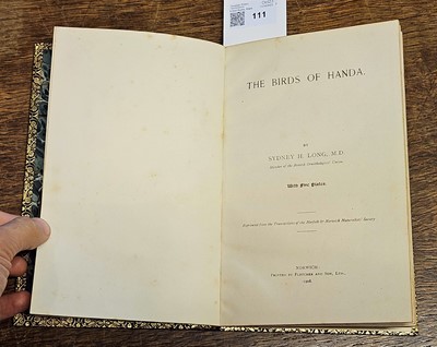 Lot 111 - Long (Sydney H.). The Birds of Handa, 1st edition, Norwich: Fletcher and Son, 1908