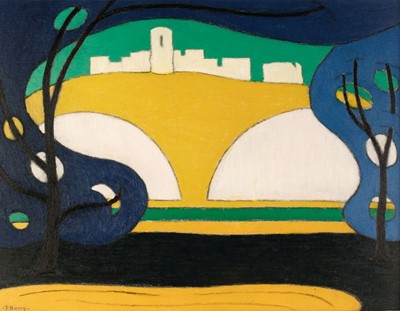 Lot 177 - Barry (C. F., 1883-1970). Château Gaillard 4 – Decoration, circa 1967, oil on hardboard, signed