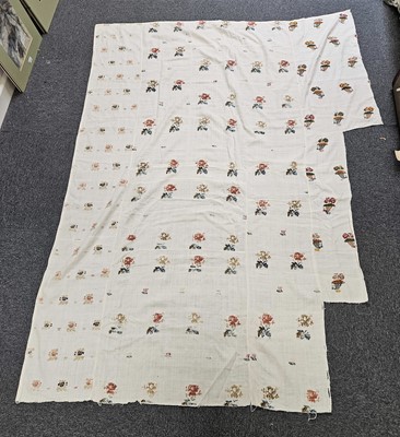 Lot 422 - Fabric. A large piece of fabric with additional wool brocading, circa 1750