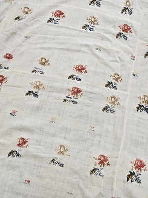 Lot 422 - Fabric. A large piece of fabric with additional wool brocading, circa 1750