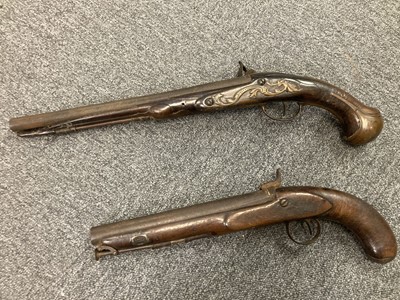 Lot 376 - Pistol. English flintlock cavalry pistol circa 1780 plus another pistol