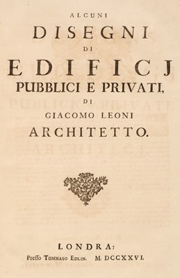 Lot 373 - Alberti Leon Battista). Architecture, 1st English edition by James Leoni, 3 volumes, 1726