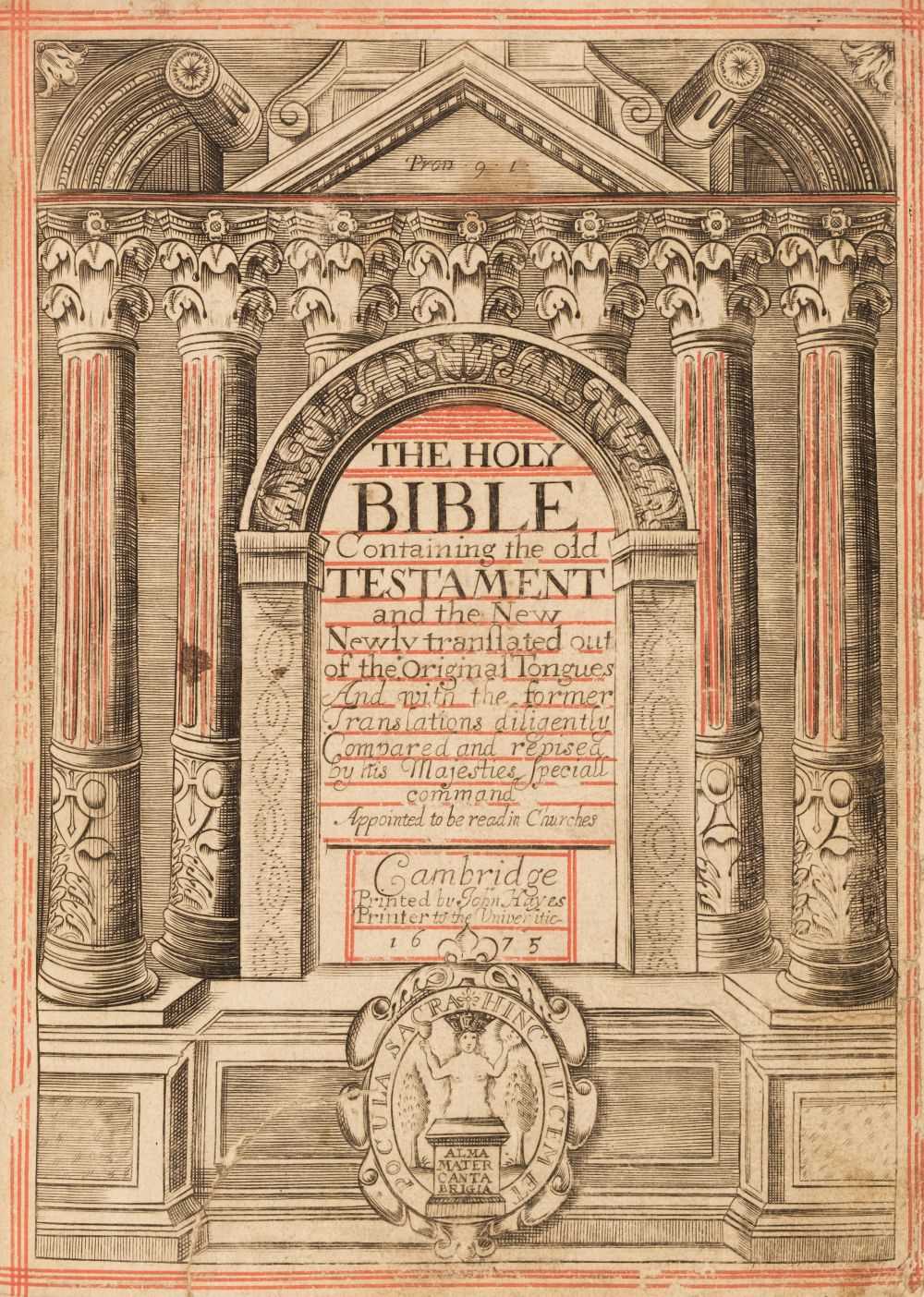 Lot 348 - Bible [English]. The Holy Bible Containing the Old Testament and the New, 1675