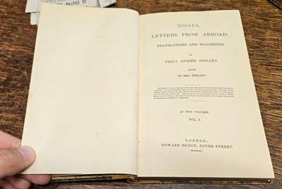 Lot 369 - Shelley (Percy Bysshe). Essays, Letters from Abroad, 2 volumes, 1st edition, 1840