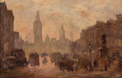 Lot 80 - Attributed to Frederic Marlett Bell-Smith, (1846-1923). Parliament Square, London