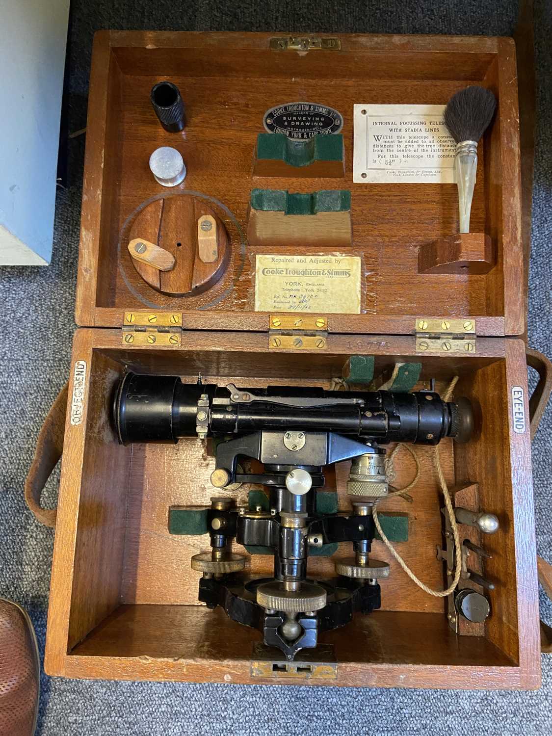 Lot 388 - Surveying Instrument. A theodolite by Cooke,