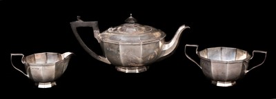 Lot 480 - George V silver coffee pot and Tea Service, 1921