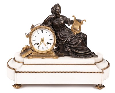 Lot 216 - Clock. A 19th century French mantel clock