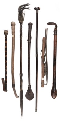 Lot 384 - Tribal Weapons. A 19th century Zulu lignum vitae staff