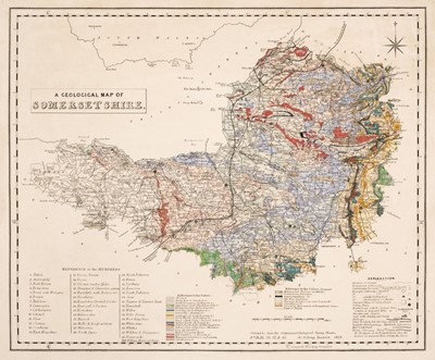 Lot 243 - Somerset. Pring (Jnº D.). A Geological Map of Somersetshire, Taunton, 1852