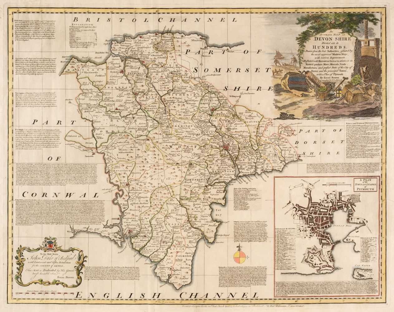 Lot 212 - Devon. Bowen (Emanuel), An Accurate Map of Devon Shire..., circa 1785