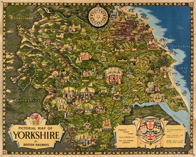 Lot 260 - Yorkshire. Spencer (E. H.), Pictorial Map of Yorkshire by British Railways, 1959