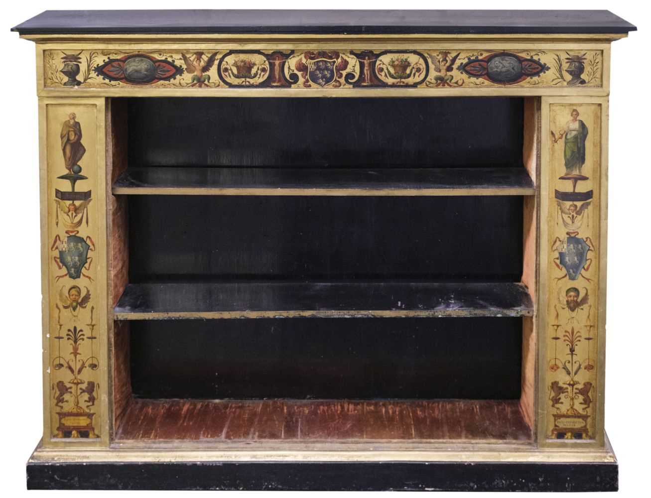 Lot 289 - Bookcase. A Victorian Classical influence painted wood bookcase