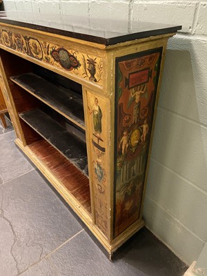 Lot 289 - Bookcase. A Victorian Classical influence painted wood bookcase