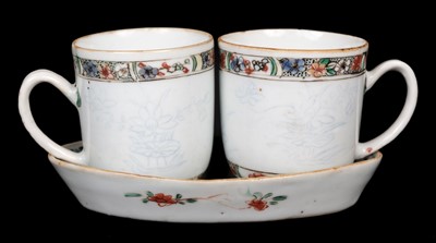 Lot 53 - Coffee Cups. 18th century Chinese porcelain Dutch-decorated coffee cups