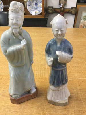 Lot 52 - Chinese Figures. A pair of 18th century Chinese porcelain figures