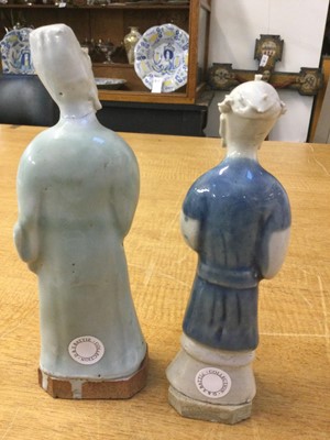 Lot 52 - Chinese Figures. A pair of 18th century Chinese porcelain figures