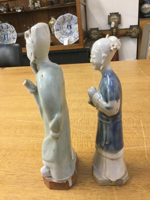 Lot 52 - Chinese Figures. A pair of 18th century Chinese porcelain figures