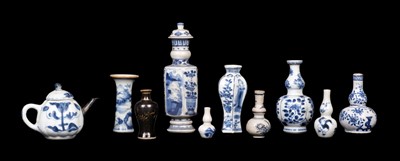 Lot 23 - Chinese Porcelain. A collection of miniature Chinese porcelain, 17/18th century