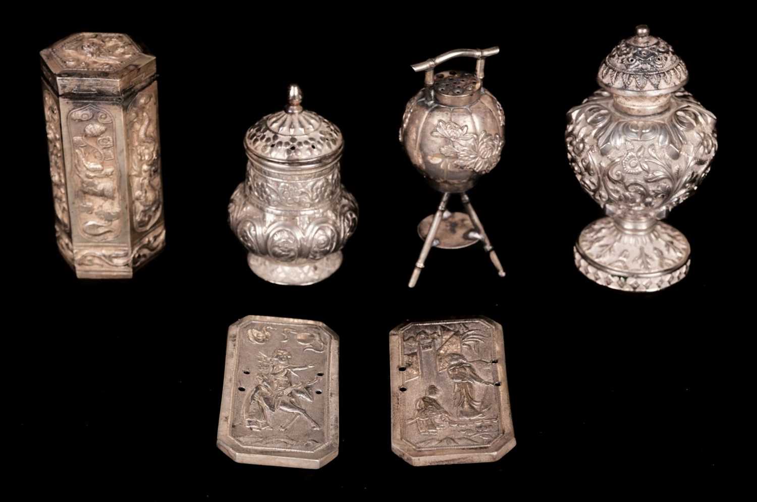 Lot 167 - Chinese white metal work, circa 19-20th