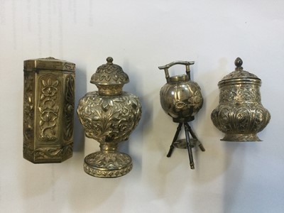 Lot 167 - Chinese white metal work, circa 19-20th century