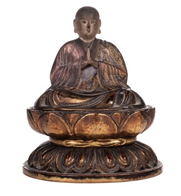 Lot 202 - Buddha. Japanese gilt lacquer wooden carved Buddha, Edo Period